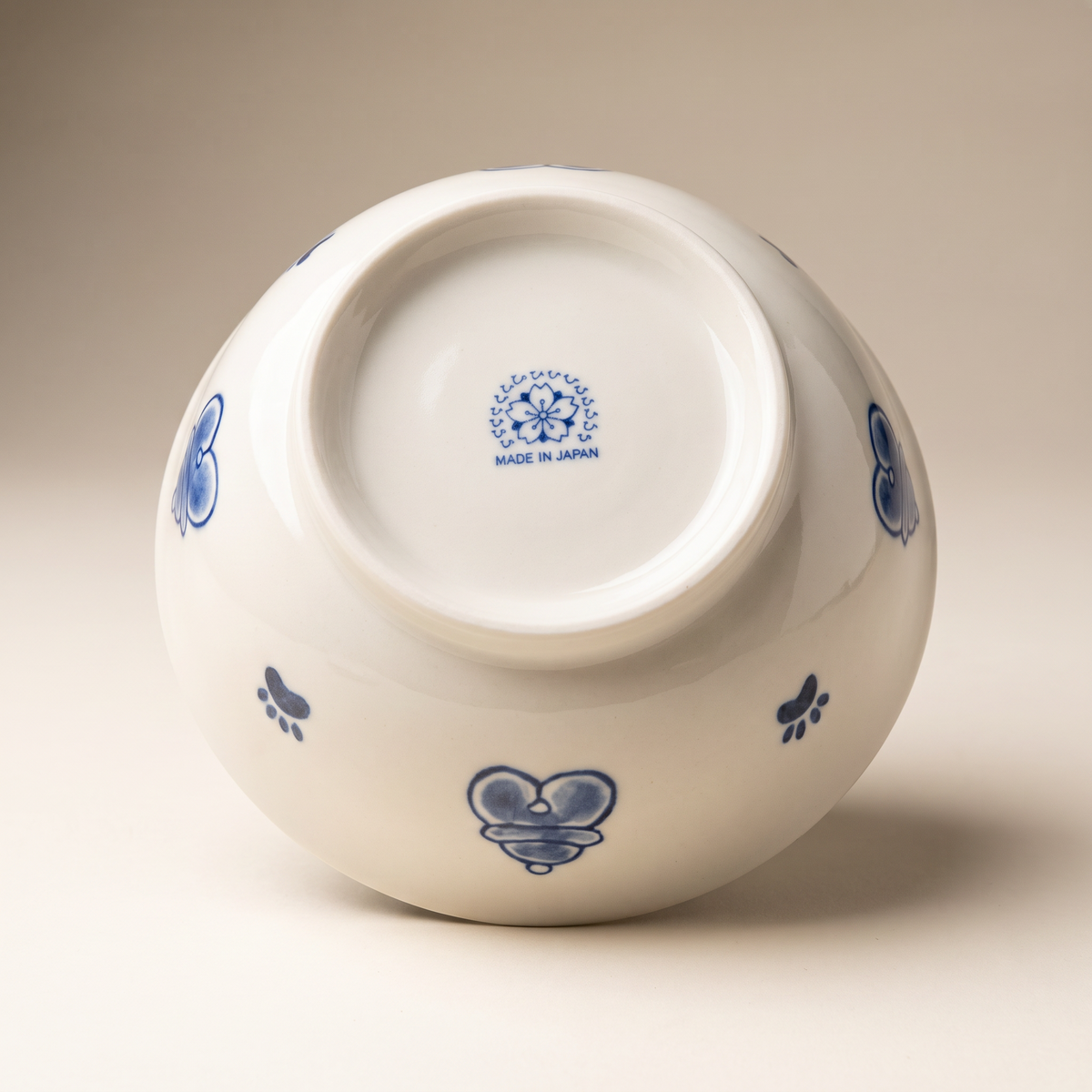 Japanese Lucky Cat (Maneki Neko) Ramen Bowl – Blue & White, 19.7cm