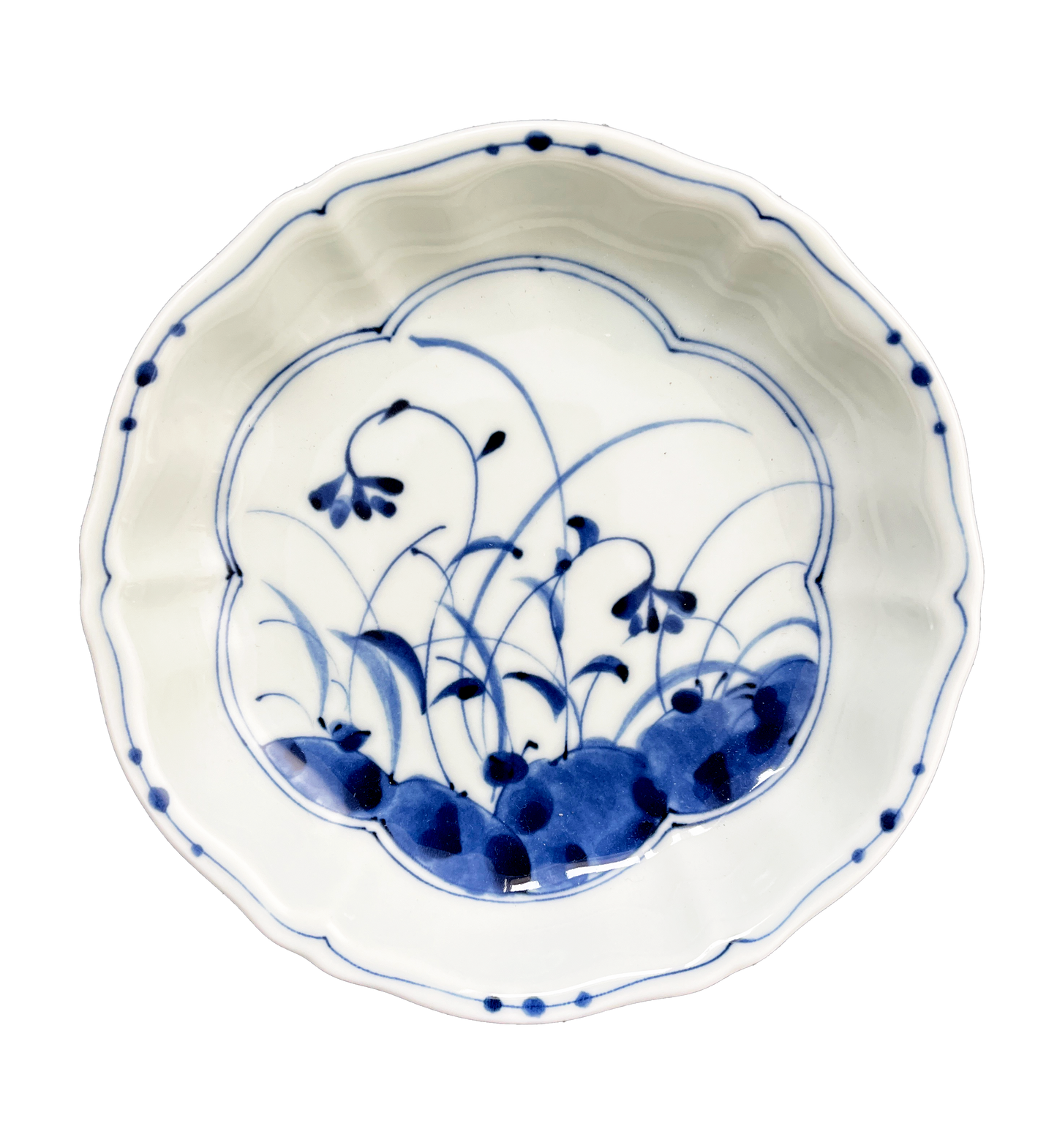 Japanese Flower Pattern Plate 17 cm