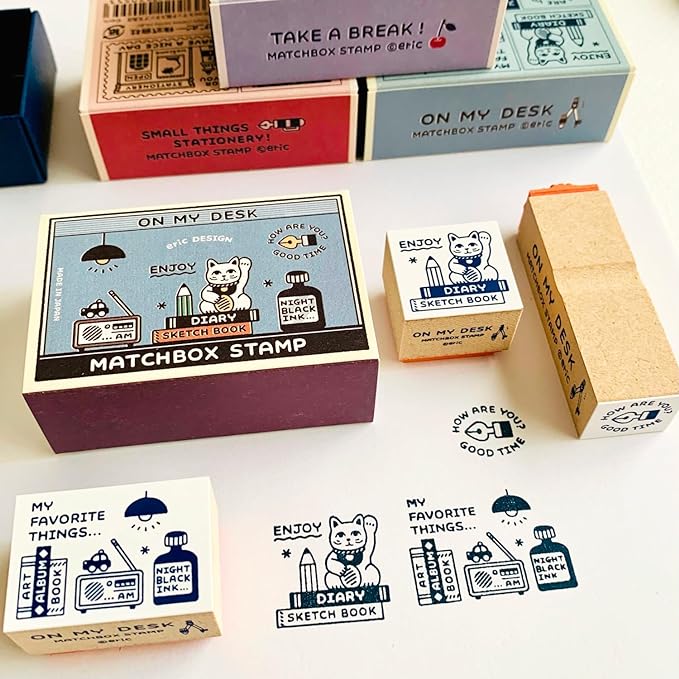 Japanese Stamp Matchbox Set