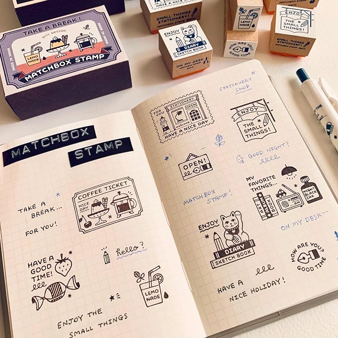 Japanese Stamp Matchbox Set