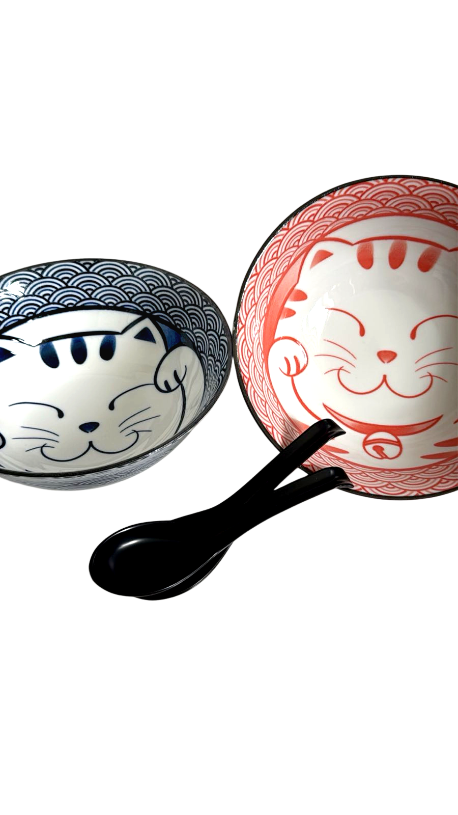 Lucky Cat Bowl Set with Spoon