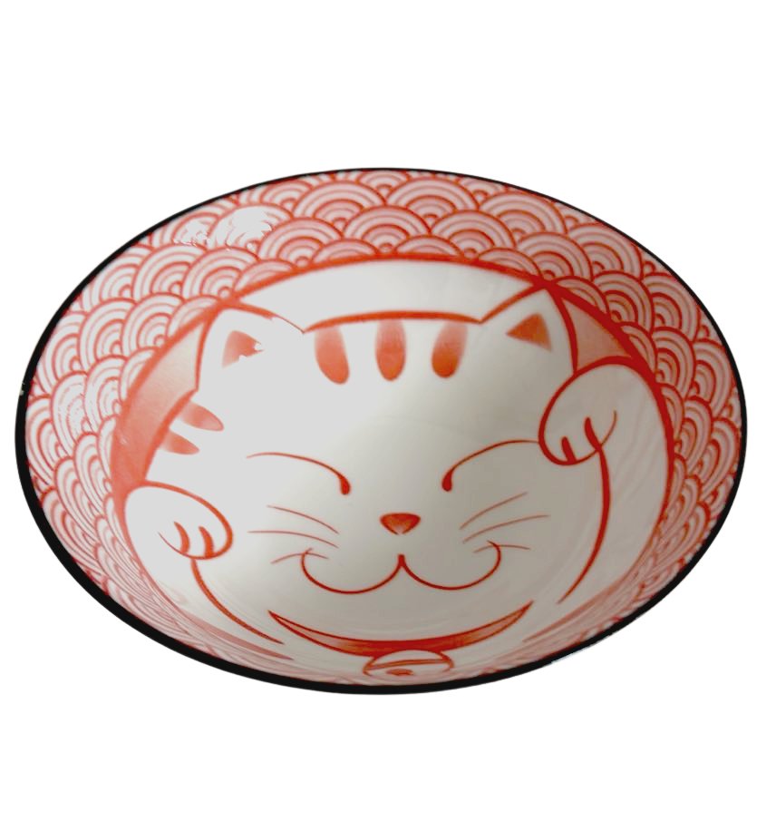 Lucky Cat Bowl Set with Spoon