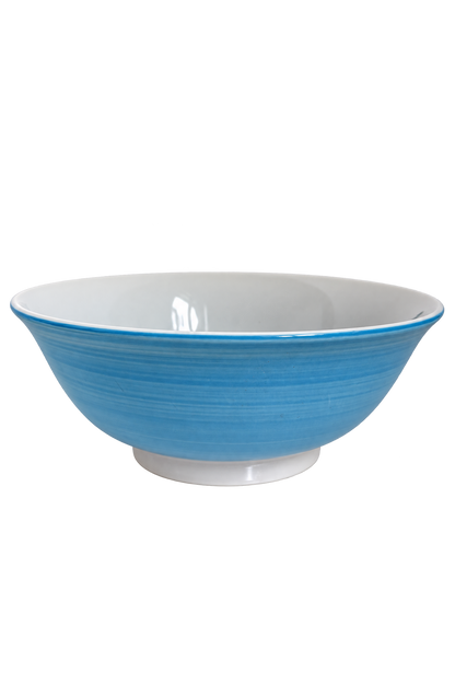 Authentic Mino Ware Japanese Ramen Bowl – Lucky Sea Bream (Tai) Ceramic Noodle Bowl, Made in Japan (Red / Blue)