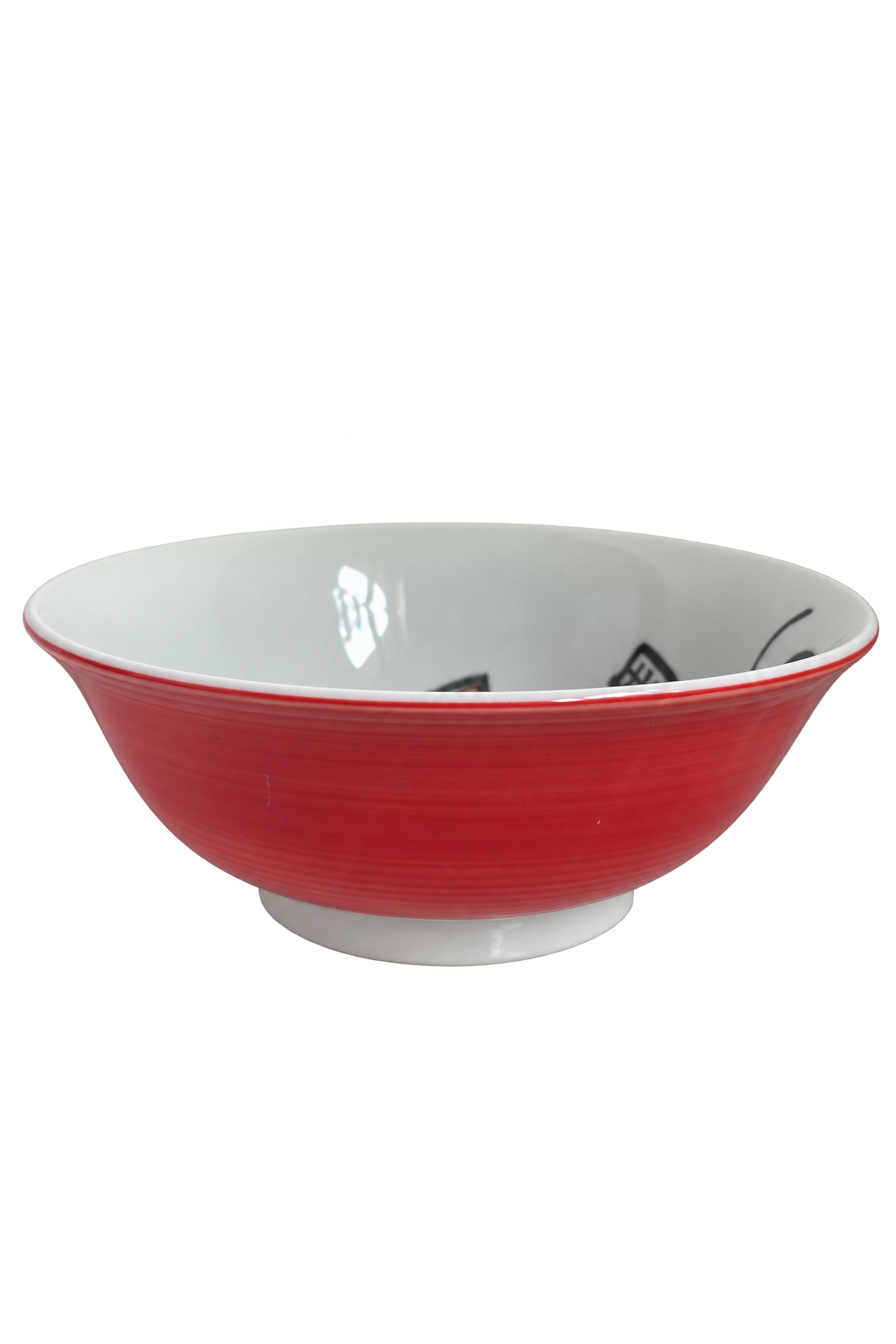 Authentic Mino Ware Japanese Ramen Bowl – Lucky Sea Bream (Tai) Ceramic Noodle Bowl, Made in Japan (Red / Blue)